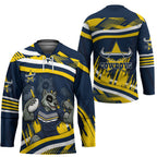 Cowboys Rugby Mascot Hockey Jersey Fierce Athlete Graphic in Sports Style