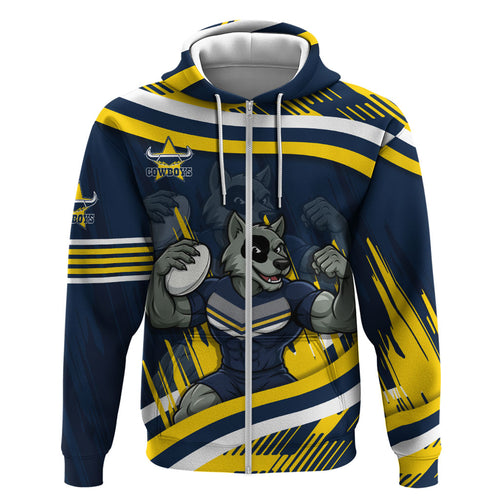 Cowboys Rugby Mascot Hoodie Fierce Athlete Graphic in Sports Style