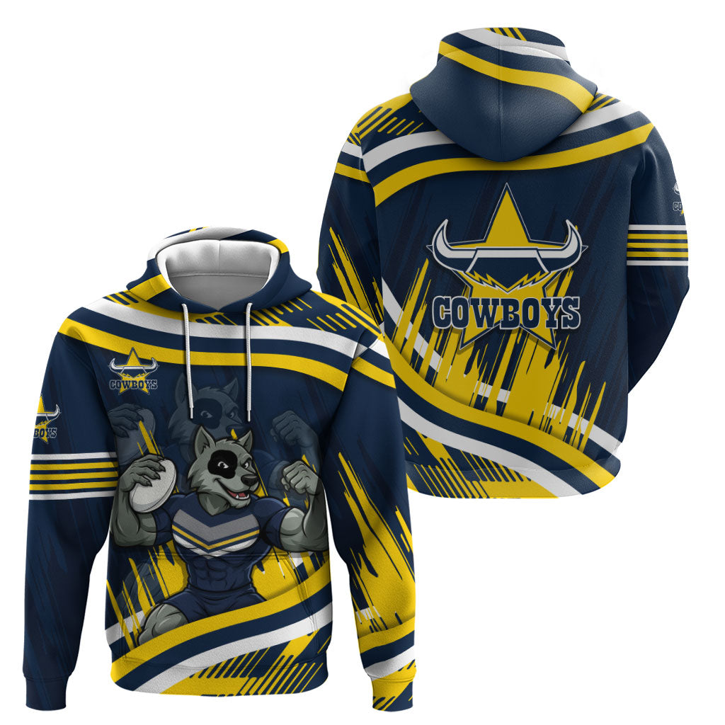 Cowboys Rugby Mascot Hoodie Fierce Athlete Graphic in Sports Style