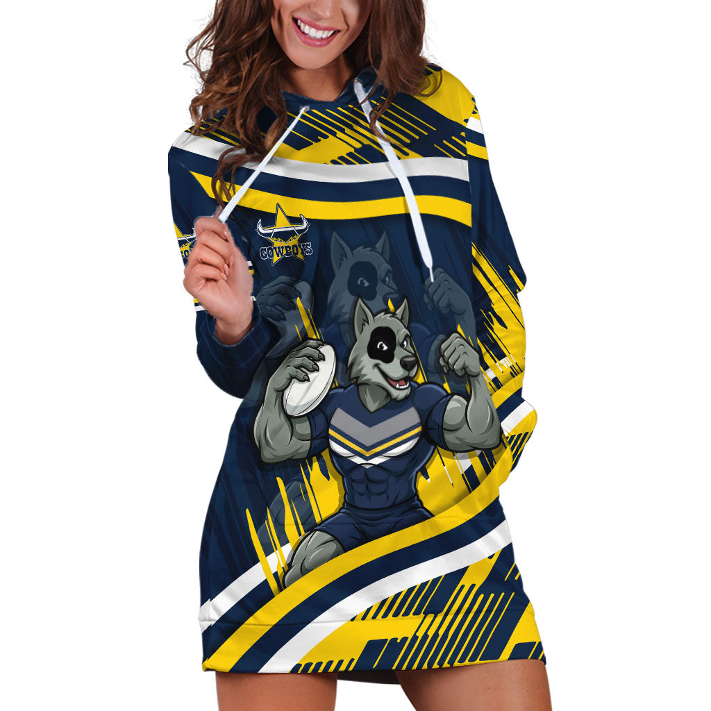 Cowboys Rugby Mascot Hoodie Dress Fierce Athlete Graphic in Sports Style