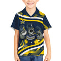 Cowboys Rugby Mascot Kid Hawaiian Shirt Fierce Athlete Graphic in Sports Style