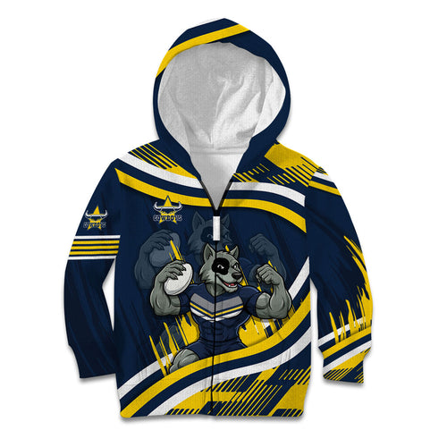 Cowboys Rugby Mascot Kid Hoodie Fierce Athlete Graphic in Sports Style