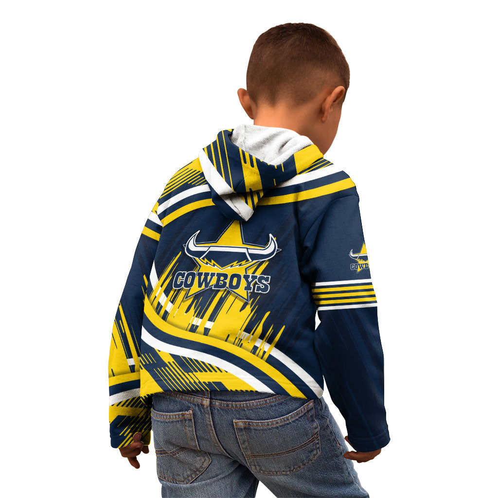Cowboys Rugby Mascot Kid Hoodie Fierce Athlete Graphic in Sports Style