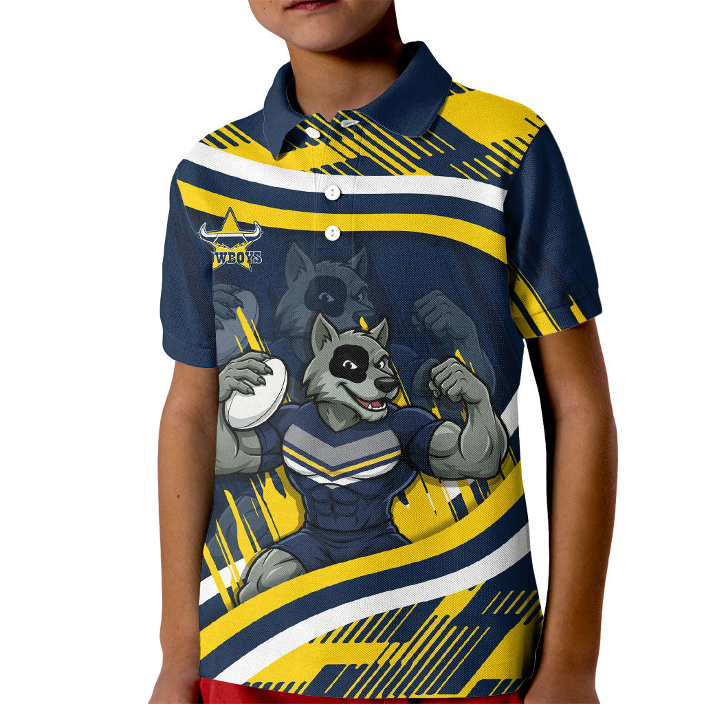 Cowboys Rugby Mascot Kid Polo Shirt Fierce Athlete Graphic in Sports Style