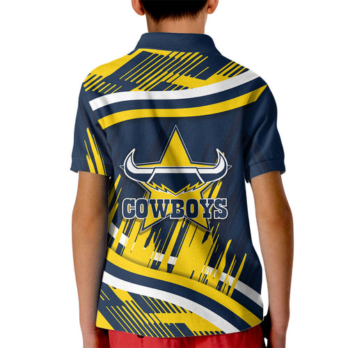 Cowboys Rugby Mascot Kid Polo Shirt Fierce Athlete Graphic in Sports Style