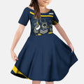 Cowboys Rugby Mascot Kid Short Sleeve Dress Fierce Athlete Graphic in Sports Style