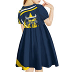 Cowboys Rugby Mascot Kid Short Sleeve Dress Fierce Athlete Graphic in Sports Style