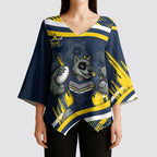 Cowboys Rugby Mascot Kimono Sleeve Blouse Fierce Athlete Graphic in Sports Style