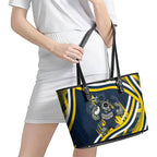 Cowboys Rugby Mascot Leather Tote Bag Fierce Athlete Graphic in Sports Style