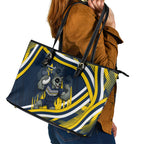Cowboys Rugby Mascot Leather Tote Bag Fierce Athlete Graphic in Sports Style