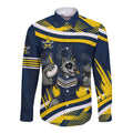 Cowboys Rugby Mascot Long Sleeve Button Shirt Fierce Athlete Graphic in Sports Style
