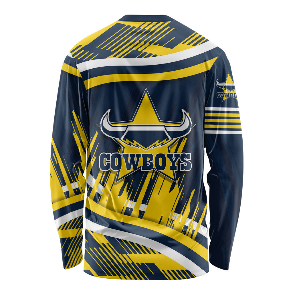 Cowboys Rugby Mascot Long Sleeve Shirt Fierce Athlete Graphic in Sports Style
