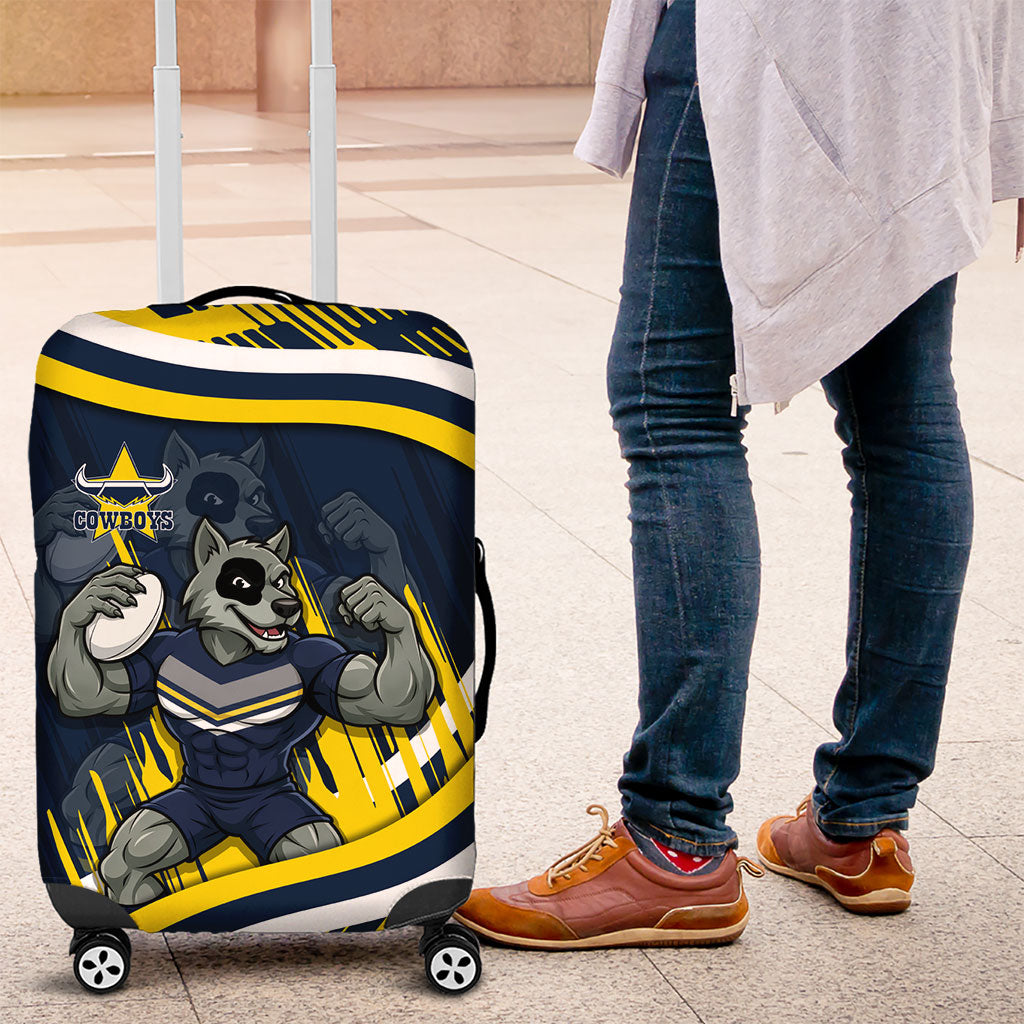Cowboys Rugby Mascot Luggage Cover Fierce Athlete Graphic in Sports Style