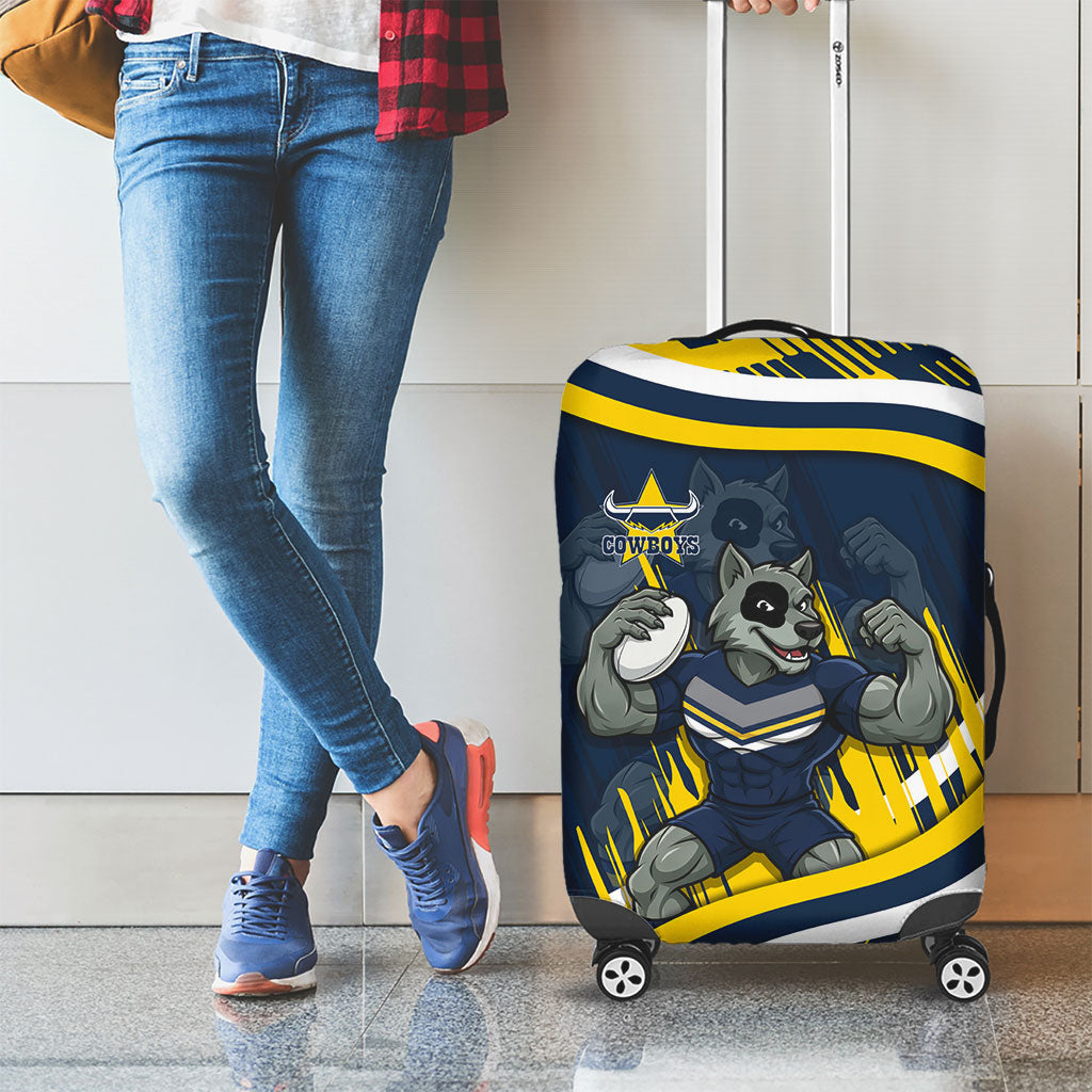 Cowboys Rugby Mascot Luggage Cover Fierce Athlete Graphic in Sports Style