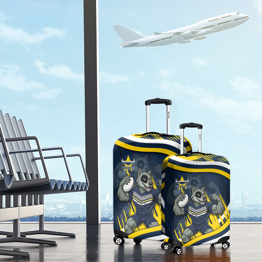 Cowboys Rugby Mascot Luggage Cover Fierce Athlete Graphic in Sports Style