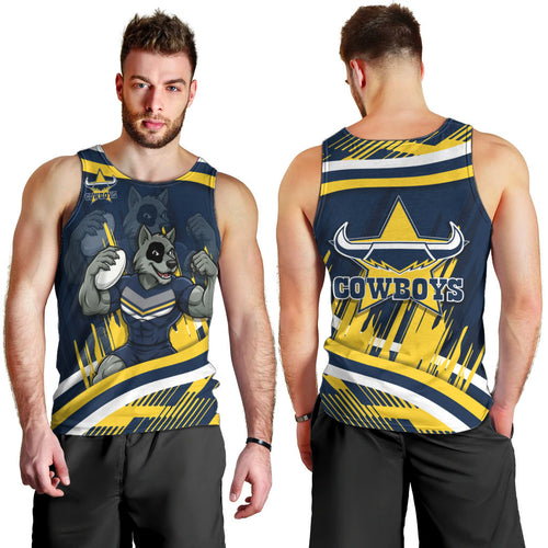 Cowboys Rugby Mascot Men Tank Top Fierce Athlete Graphic in Sports Style