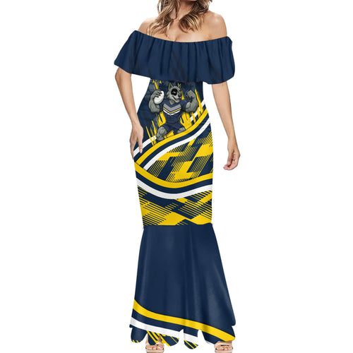Cowboys Rugby Mascot Mermaid Dress Fierce Athlete Graphic in Sports Style
