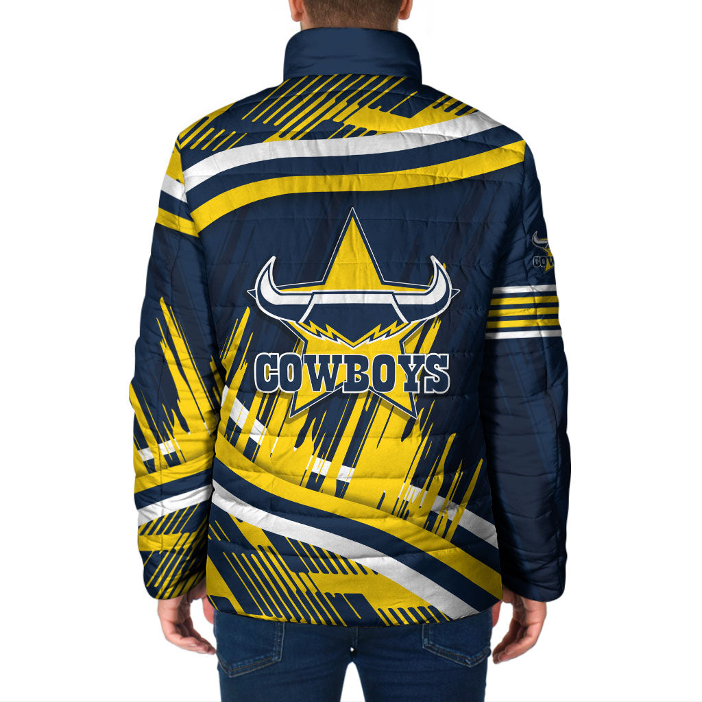 Cowboys Rugby Mascot Padded Jacket Fierce Athlete Graphic in Sports Style