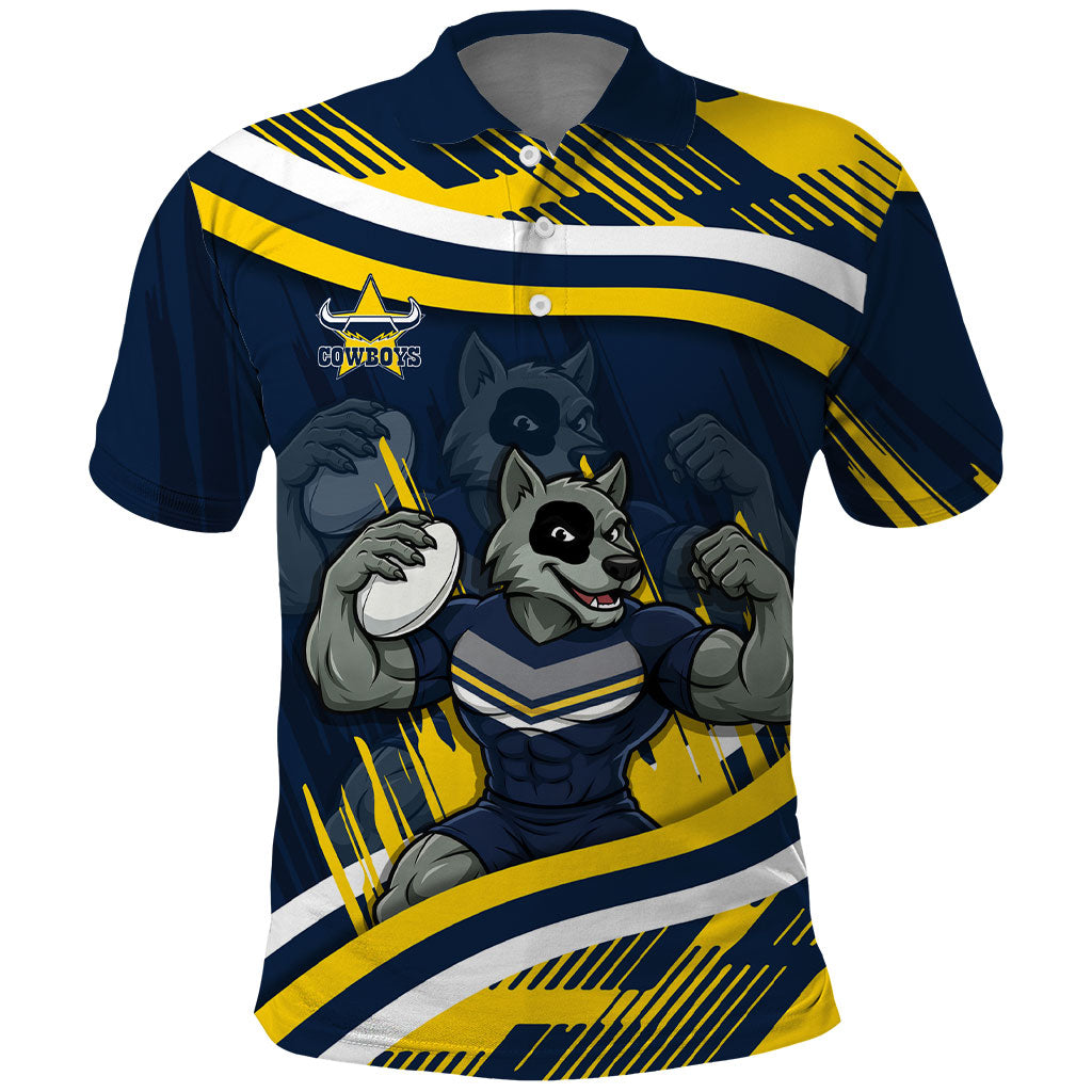 Cowboys Rugby Mascot Polo Shirt Fierce Athlete Graphic in Sports Style