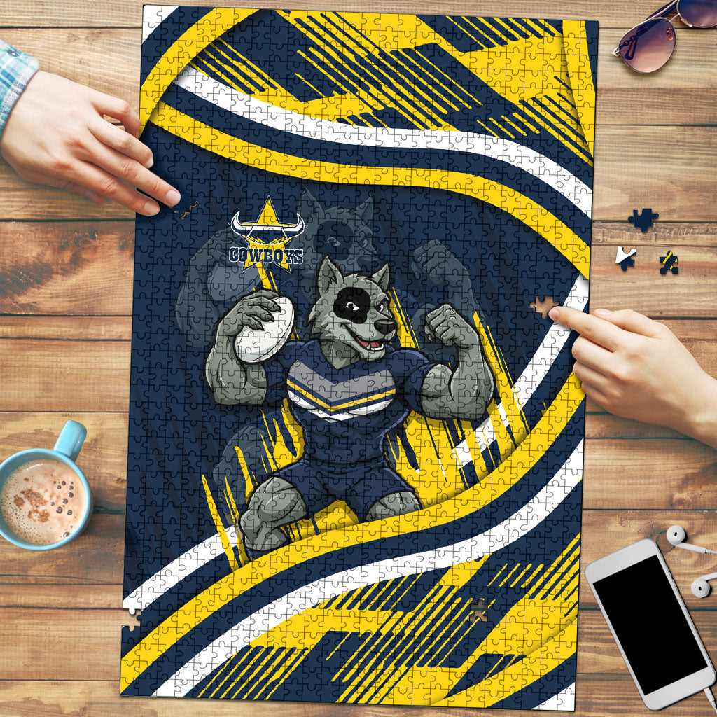 Cowboys Rugby Mascot Puzzle Fierce Athlete Graphic in Sports Style