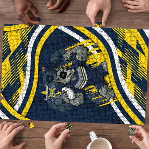 Cowboys Rugby Mascot Puzzle Fierce Athlete Graphic in Sports Style