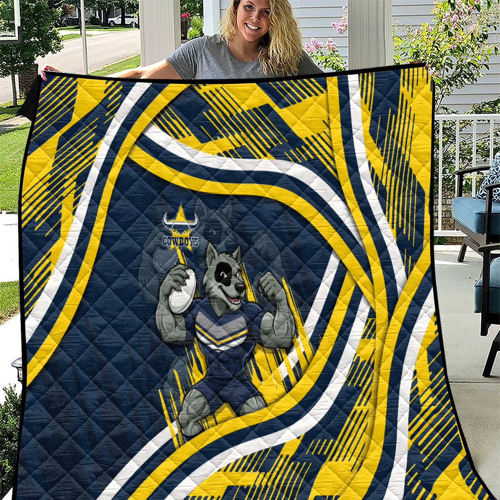 Cowboys Rugby Mascot Quilt Fierce Athlete Graphic in Sports Style