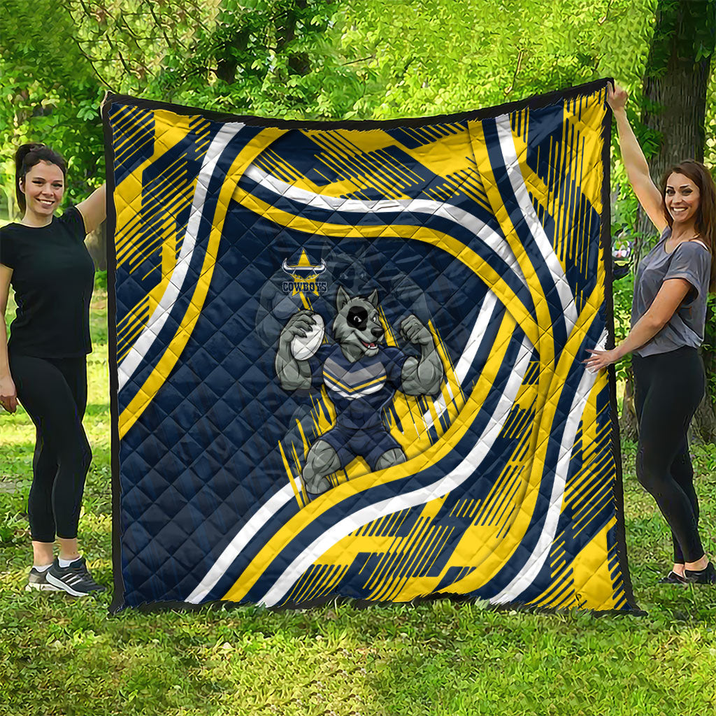 Cowboys Rugby Mascot Quilt Fierce Athlete Graphic in Sports Style
