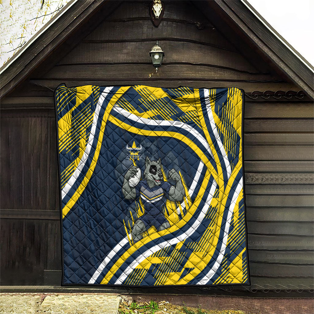 Cowboys Rugby Mascot Quilt Fierce Athlete Graphic in Sports Style