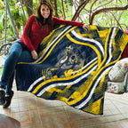 Cowboys Rugby Mascot Quilt Fierce Athlete Graphic in Sports Style