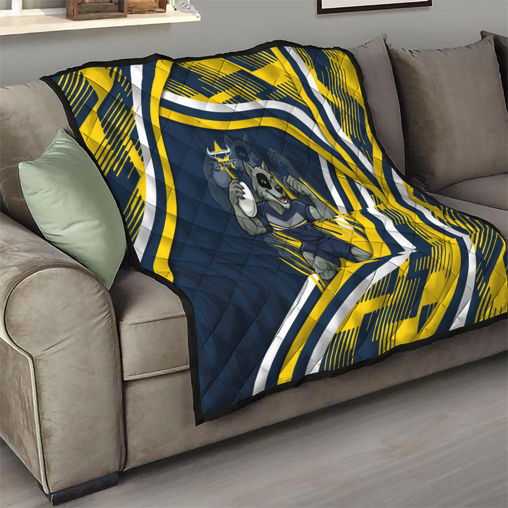 Cowboys Rugby Mascot Quilt Fierce Athlete Graphic in Sports Style