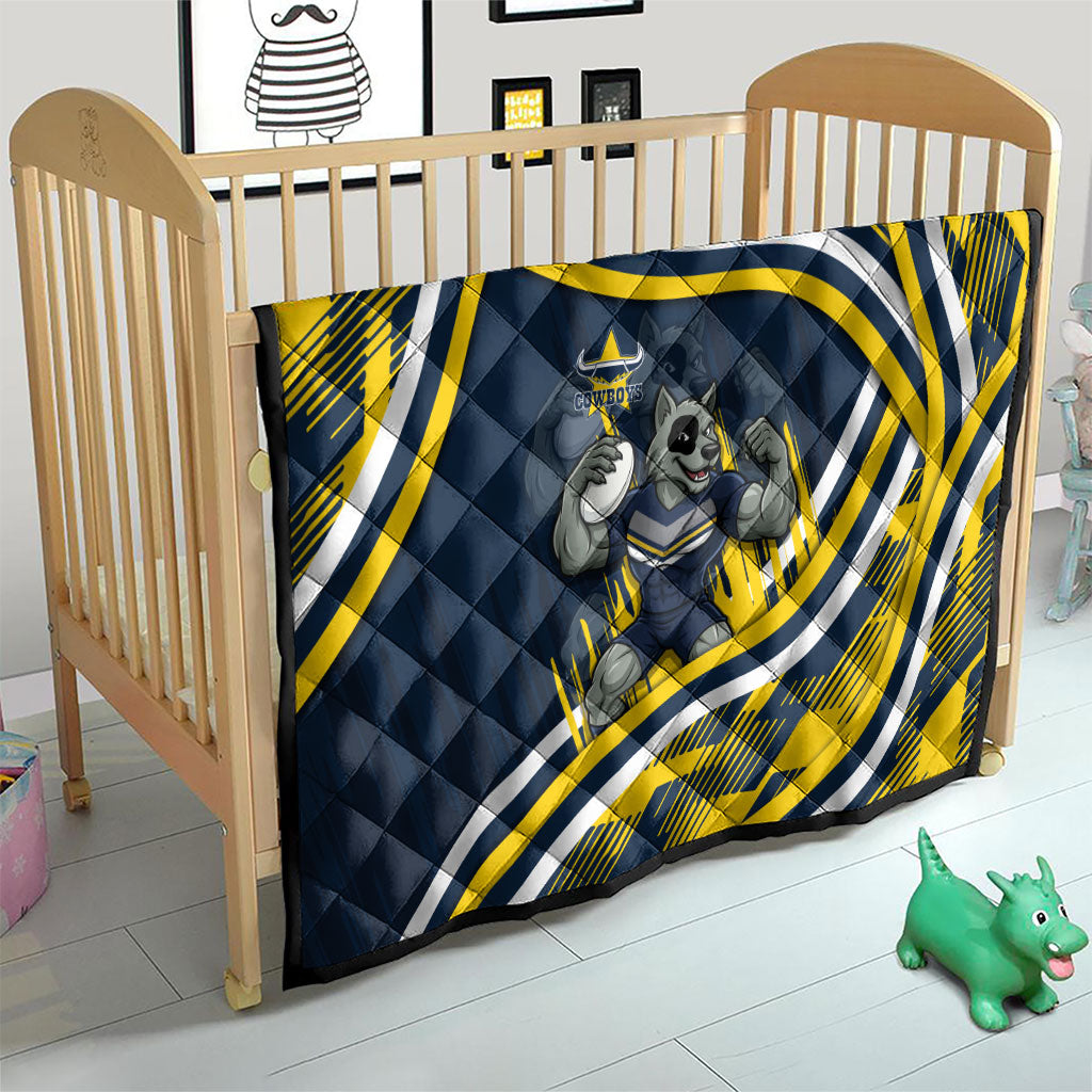 Cowboys Rugby Mascot Quilt Fierce Athlete Graphic in Sports Style