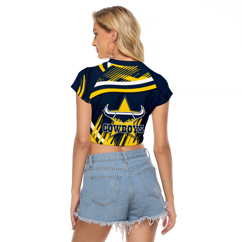 Cowboys Rugby Mascot Raglan Cropped T Shirt Fierce Athlete Graphic in Sports Style