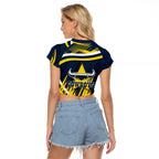 Cowboys Rugby Mascot Raglan Cropped T Shirt Fierce Athlete Graphic in Sports Style