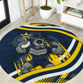 Cowboys Rugby Mascot Round Carpet Fierce Athlete Graphic in Sports Style