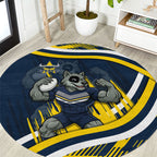 Cowboys Rugby Mascot Round Carpet Fierce Athlete Graphic in Sports Style