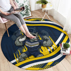 Cowboys Rugby Mascot Round Carpet Fierce Athlete Graphic in Sports Style