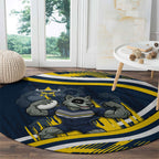 Cowboys Rugby Mascot Round Carpet Fierce Athlete Graphic in Sports Style