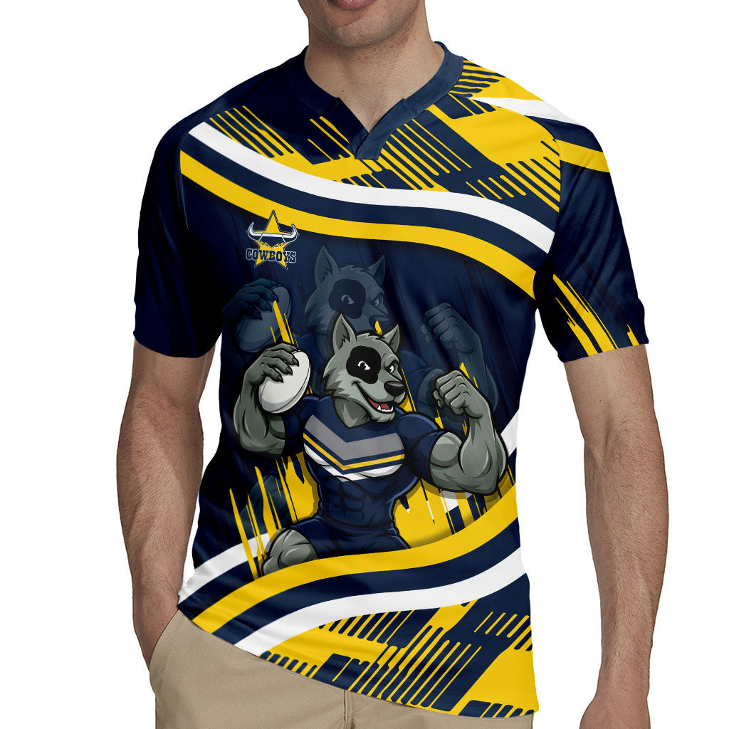 Cowboys Rugby Mascot Rugby Jersey Fierce Athlete Graphic in Sports Style