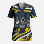Cowboys Rugby Mascot Scrub Top Fierce Athlete Graphic in Sports Style