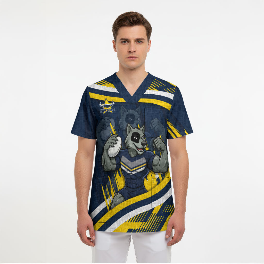 Cowboys Rugby Mascot Scrub Top Fierce Athlete Graphic in Sports Style