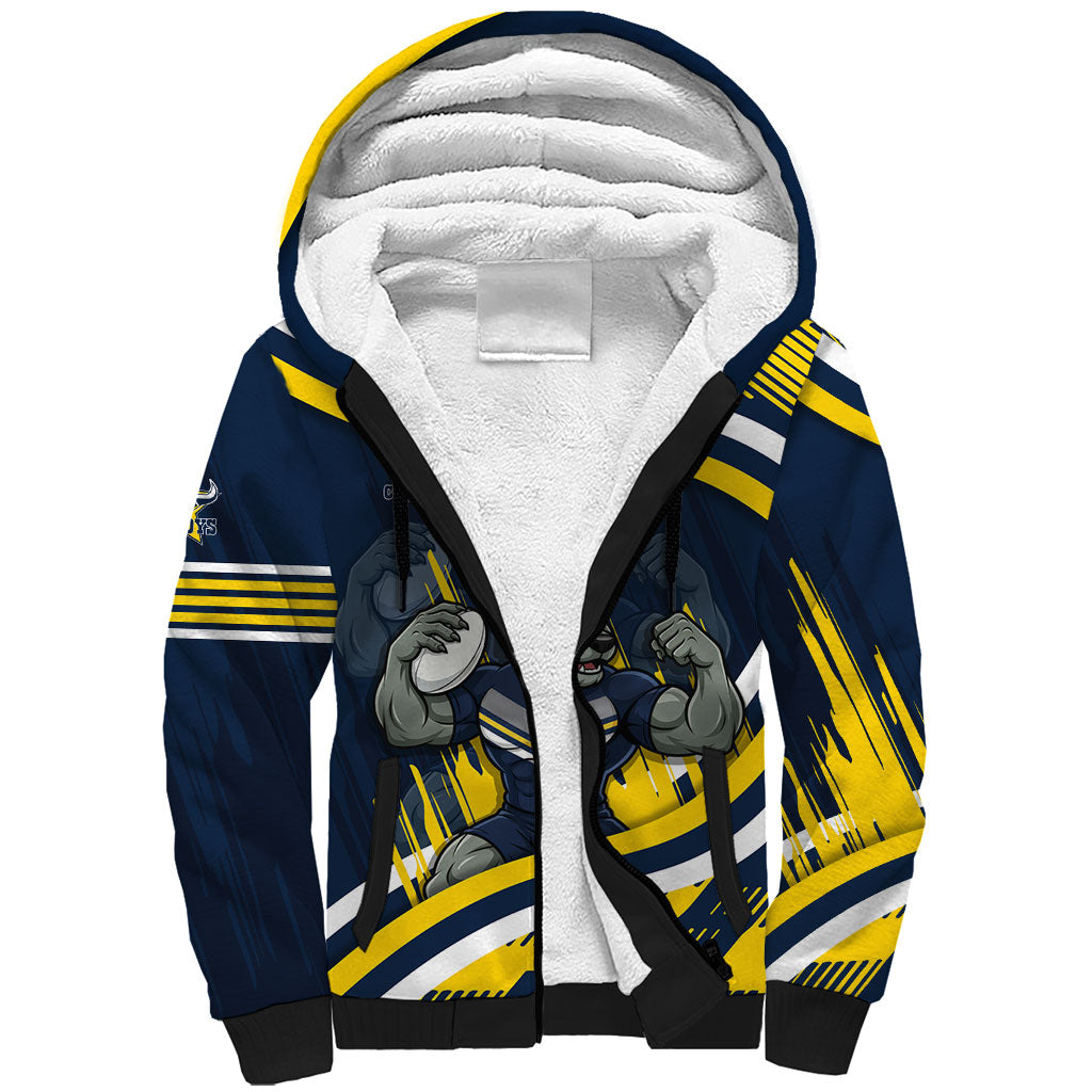 Cowboys Rugby Mascot Sherpa Hoodie Fierce Athlete Graphic in Sports Style
