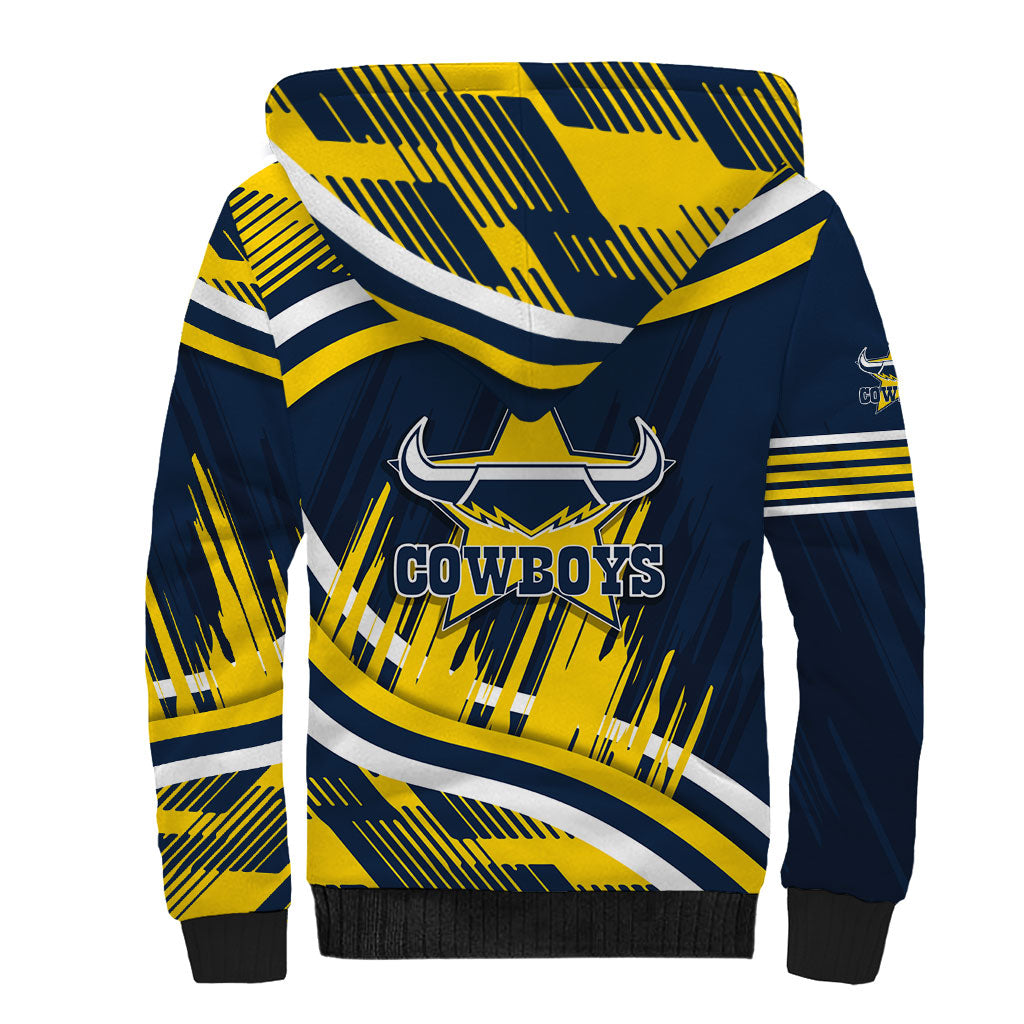 Cowboys Rugby Mascot Sherpa Hoodie Fierce Athlete Graphic in Sports Style