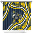 Cowboys Rugby Mascot Shower Curtain Fierce Athlete Graphic in Sports Style