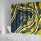 Cowboys Rugby Mascot Shower Curtain Fierce Athlete Graphic in Sports Style