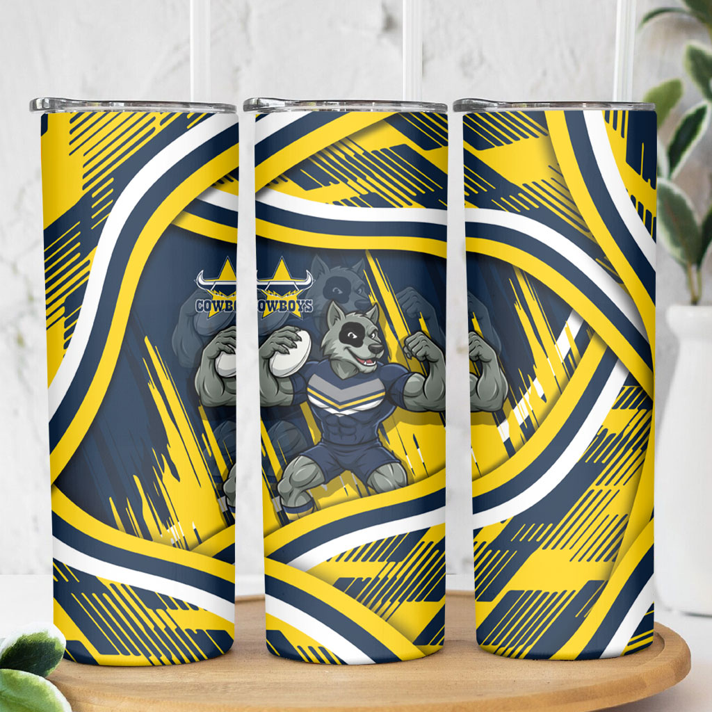 Cowboys Rugby Mascot Skinny Tumbler Fierce Athlete Graphic in Sports Style