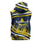 Cowboys Rugby Mascot Sleeveless Hoodie Fierce Athlete Graphic in Sports Style