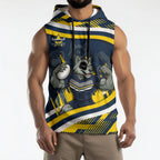 Cowboys Rugby Mascot Sleeveless Hoodie Fierce Athlete Graphic in Sports Style