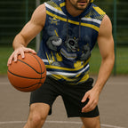 Cowboys Rugby Mascot Sleeveless Hoodie Fierce Athlete Graphic in Sports Style