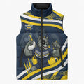 Cowboys Rugby Mascot Sleeveless Puffer Jacket Fierce Athlete Graphic in Sports Style