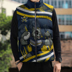 Cowboys Rugby Mascot Sleeveless Puffer Jacket Fierce Athlete Graphic in Sports Style